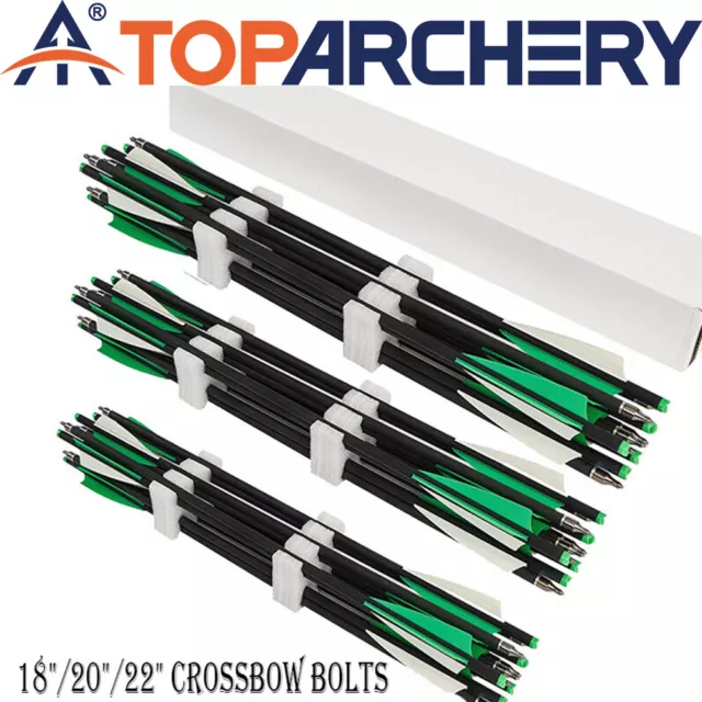 Archery 18"/20"/22" Carbon Bolts Arrows OD 8.8MM Half Moon Nock Bolt for Hunting