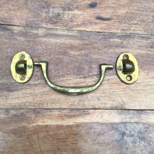 Old Vintage Antique Brass Decorative D Bar Pull Cabinet Drawer Handle 2.75” Long