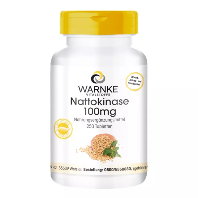 Nattokinase 100 mg - 250 Tabletten für 250 Tage - 2000 FU | Warnke Vitalstoffe