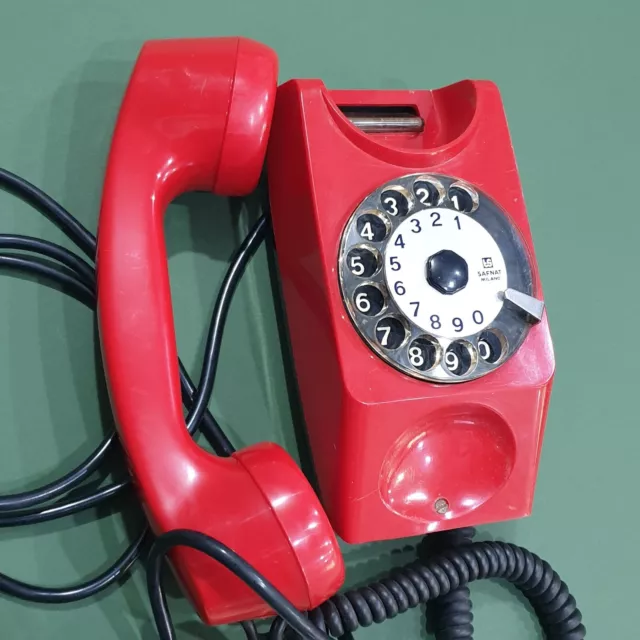 Telefono a disco Vintage Ts Safnat Milano Arredo Design anno 1968 Made in Italy 2