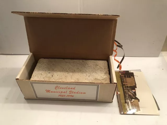 Vintage Cleveland Indians / Browns Brick From Cleveland Municipal Stadium In Box