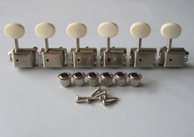 Nickel w/ Ivory Buttons Strat/Tele Vintage Guitar Tuning Keys Guitar Tuners