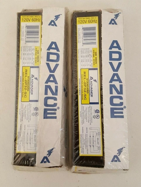 2 Advance Ballast standard REL-2P32-SC instant-start electronic ballast 120V 60H