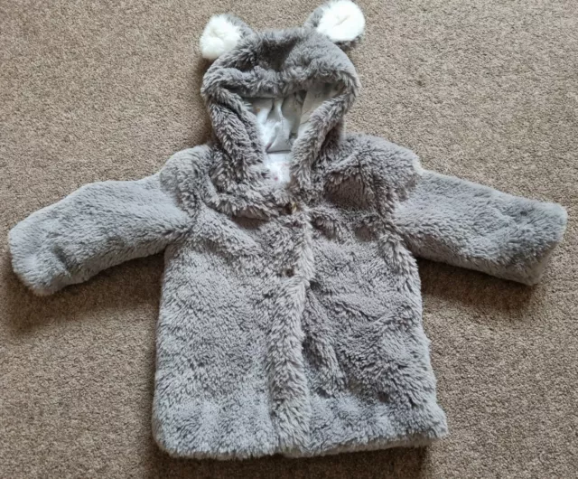 Gorgeous fluffy Baby Girls Coat 3 To 6 Months