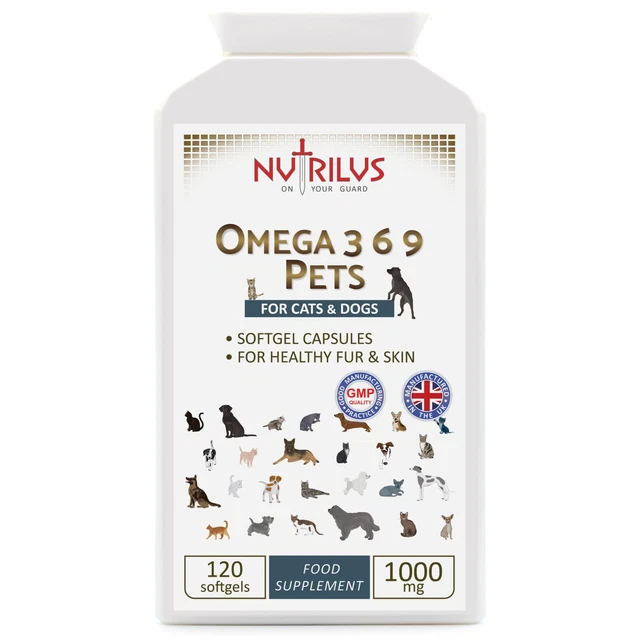 PET OMEGA 369 For Cats And Dogs 120 Softgel Capsules 1000mg with Omega ...