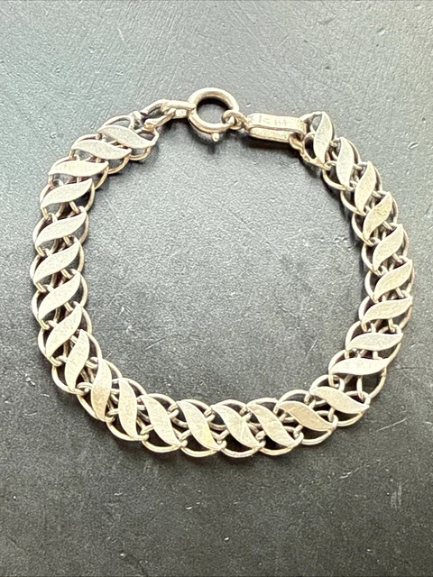 ANCIEN BRACELET GOURMETTE Argent Massif Silver Maille