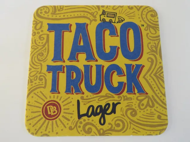 Beer Coaster ~*~ DUST BOWL Brewing Co Taco Truck Lager ~*~ Turlock, CALIFORNIA