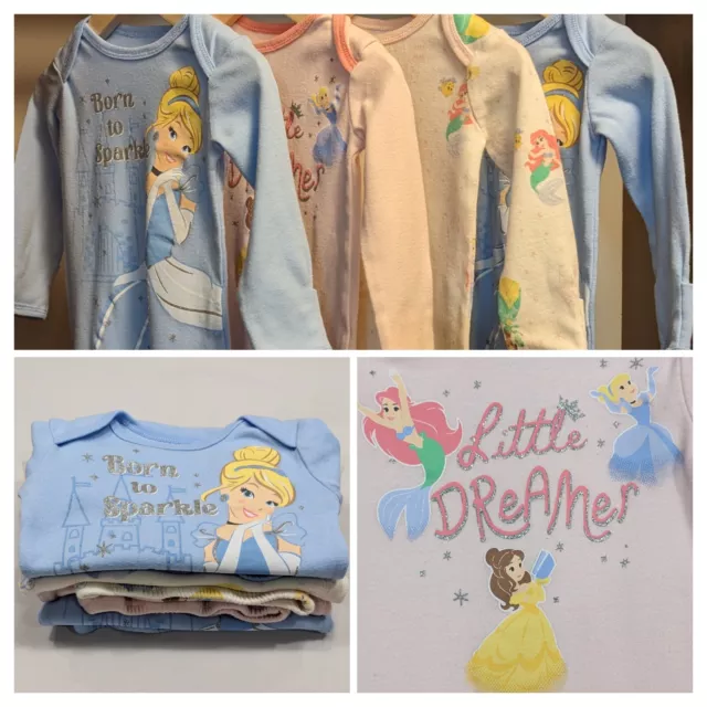 4 pc LOT DISNEY BABY Infant Girl Sleeper Sleep Sack Size 0-6 months