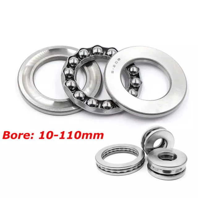 3-Parts Plane Thrust Ball Bearings Grooved Bearing 51100 to 51322, Bore 10-110mm