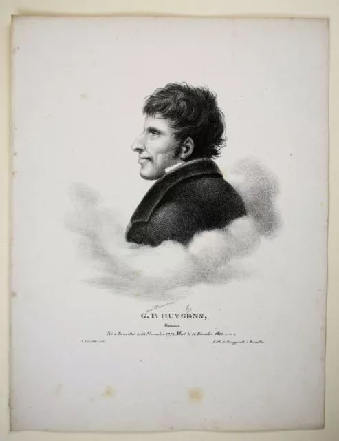 BURGGRAAFF (*1801) nach EECKHOUT (*1793), Porträt G. Huygens, um 1830, Lith.