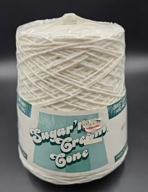 Lily Sugar'n Cream Yarn Cone #673 White New Still Sealed We Combine Shipping