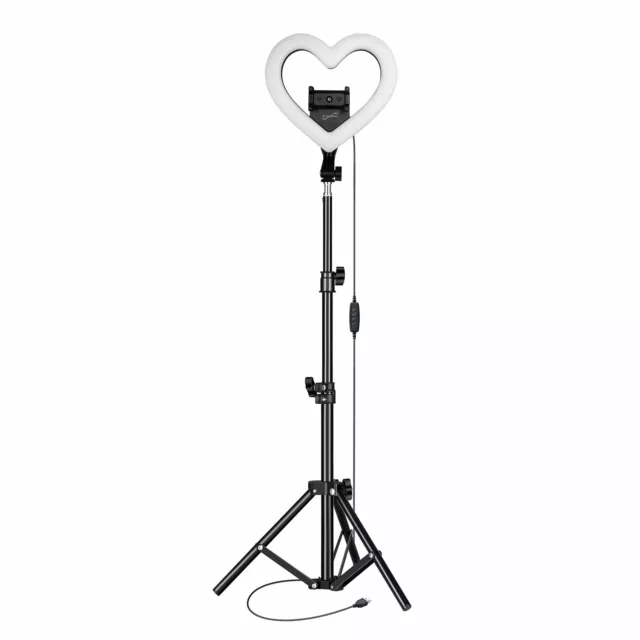 PRO Live Stream 10” Heart Shaped Selfie Ring Light w 3 Light Modes (SC-2310SRH)