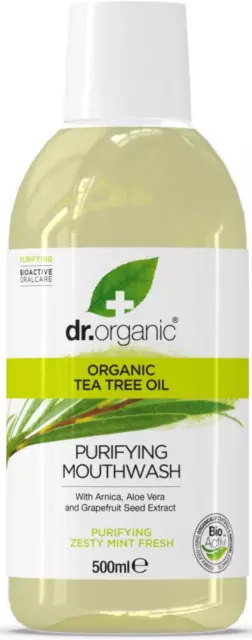 Dr Organic Organisch Teebaumöl Reinigend Mundwasser 500ml