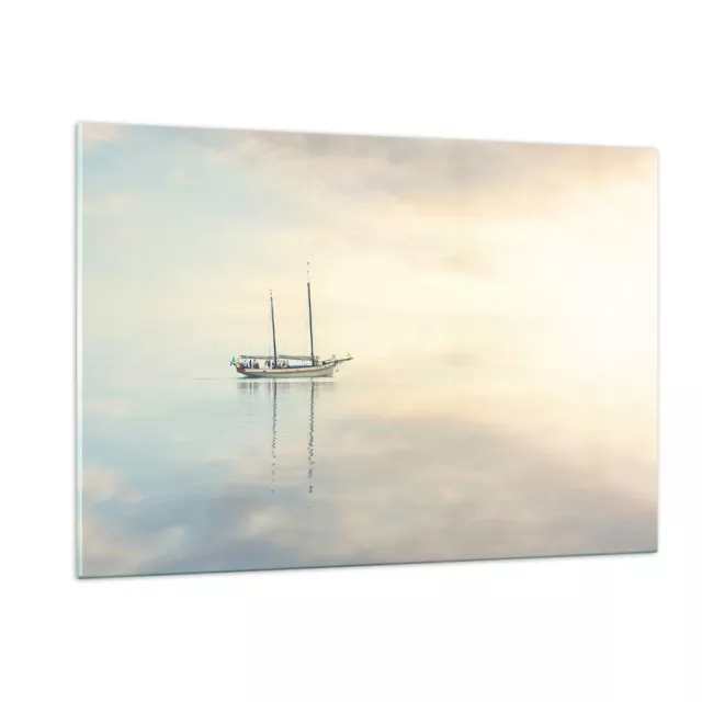 Quadro su Vetro 120x80cm Barca A Vela Mare Acqua Stampe Immagini Moderni Murale