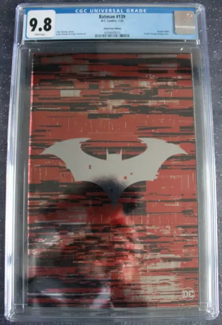 Batman #139 CGC 9.8 Graded Bat Symbol Glitch FOIL Variant Edition DC 2023