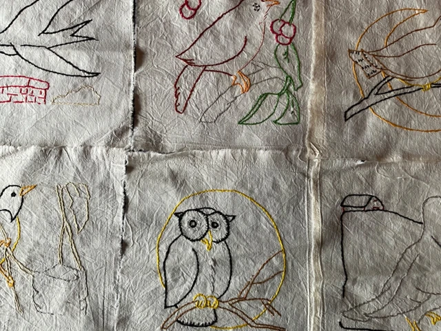15 bloques de edredones para pájaros bordados de colección #1