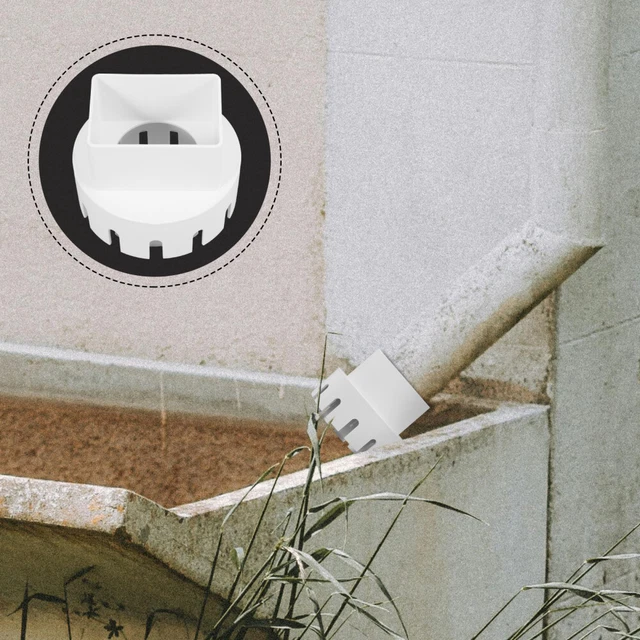 Downspout Converter – Plastic Downpipe Adapter, 2x3 Inch White, With Screws, Leak-Proof For Rainwater Drainage Systems