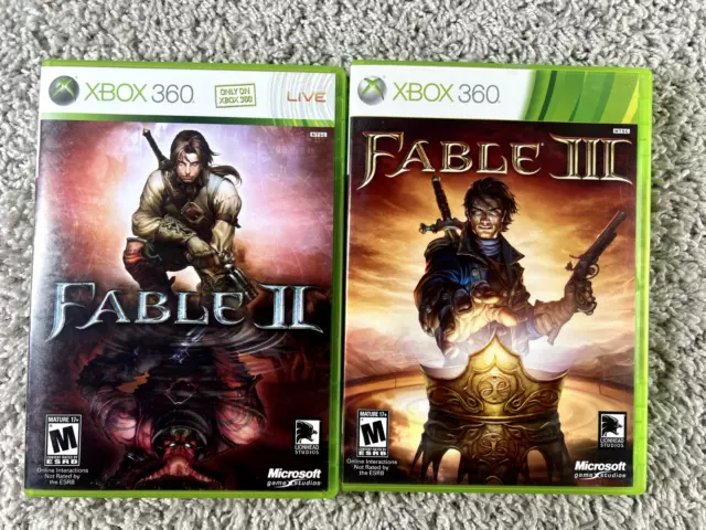 Fable II 2 and Fable III 3 (Microsoft Xbox 360) Bundle Lot Tested Complete CIB