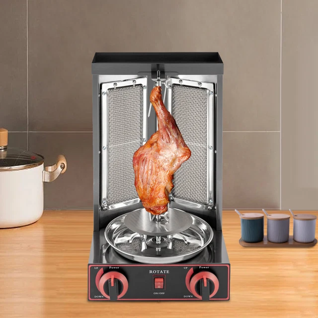 KANBCNG Elektrischer Döner Grill 3000W - Edelstahl Kebab Maschine Mit 360° Rotation