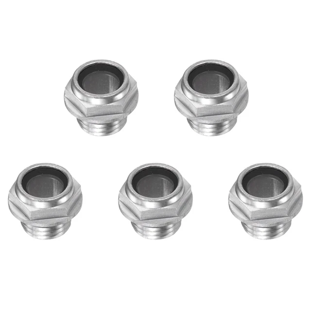 5X Aire Compresor Aceite Nivel Indicador Mirilla Vidrio M14x1,5mm Macho Roscado