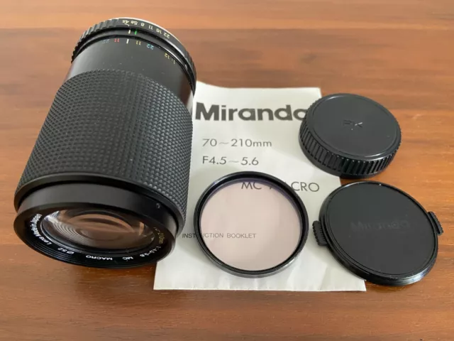 Pentax PK Mount, Miranda 70-210mm f/4.5-5.6 MC Macro Manual Focus Zoom Lens