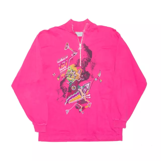 Felpa donna rosa 1/4 cerniera S