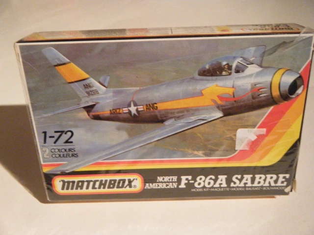 CLASSIC 1983 MATCHBOX 1/72sc Korean War USAF N.A. F-86A SABRE Jet Fighter Kit CLASSIC 1983 MATCHBOX 1/72sc Korean War USAF N.A. F-86A SABRE Jet Fighter Kit