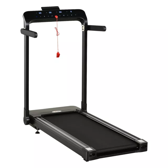 HOMCOM 1.85HP Foldable Electric Treadmill Fitness Safety Lock LED Screen Black