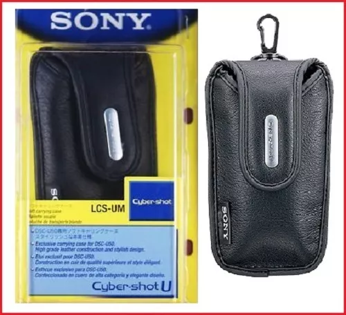 Sony LCS-UM Nero Morbido Custodia IN Pelle DSC-U50 Cyber-Shot Originale / Nuovo