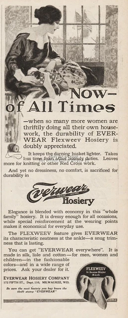 1918 Everwear Hosiery Milwaukee WI Mens Womens Silk Stockings Socks Fashion Ad