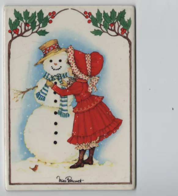 (x627)  Villeroy & Boch VILBO Card, Schneemann A 8/1-82 Miss Petticoat