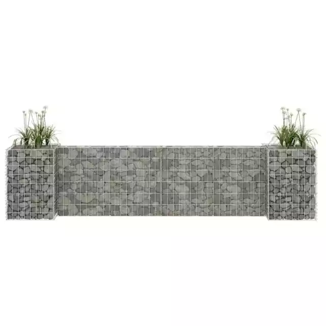 H-Shaped Gabion Planter Steel Wire Garden Basket Pot Wall Multi Sizes vidaXL