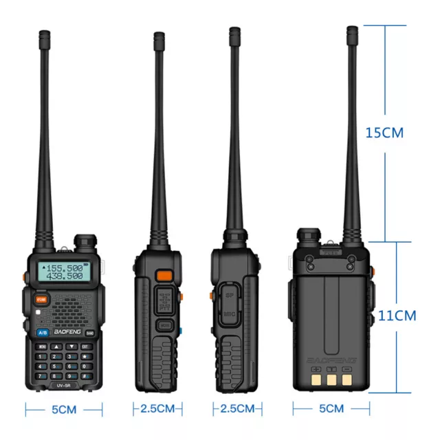 BAOFENG UV-5R III Tri-Band Walkie Talkie Long Range FM Two Way Radio & Headset 2