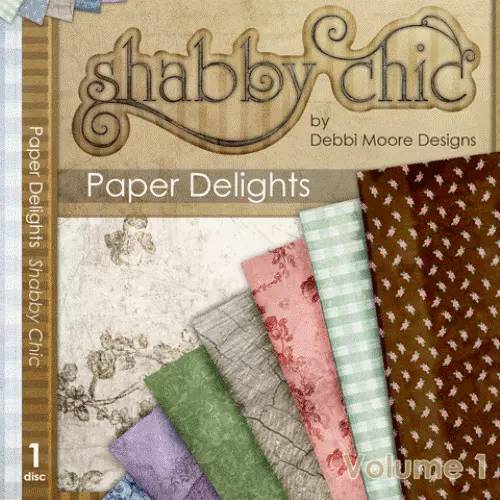 1X Debbi Moore Diseños Shabby Chic Papel Delicias CD ROM (291226)