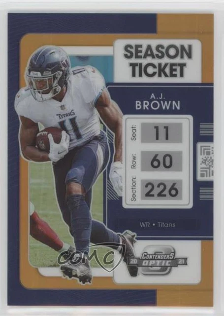 2021 Panini Contenders Optic Season Ticket Orange Prizm /50 AJ Brown #23