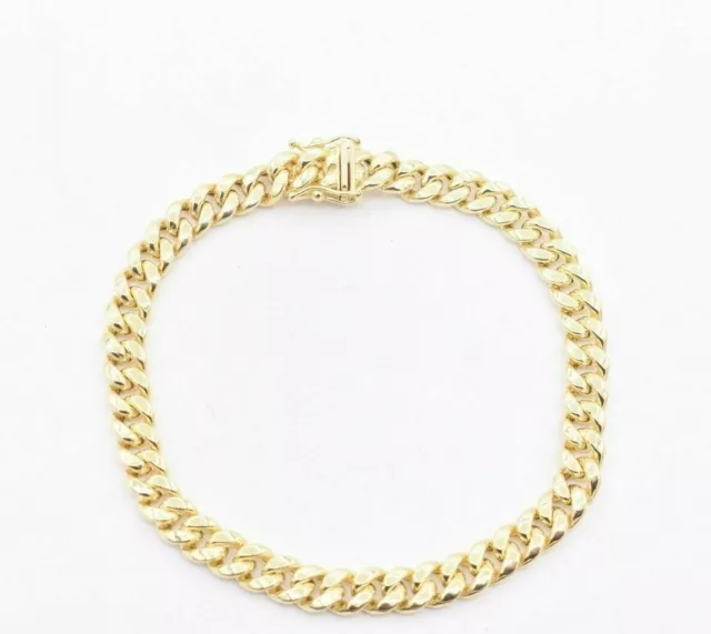 6.5mm Miami Cuban Royal Link Bracelet Box Clasp Real 10K Yellow Gold 8.5"