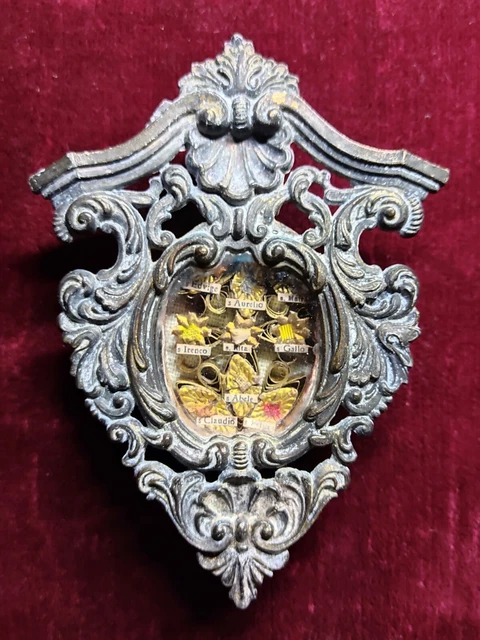 Reliquia Reliquiario Multiplo 9 Santi Relic Reliquary Shrine Rita Aurelio Abele