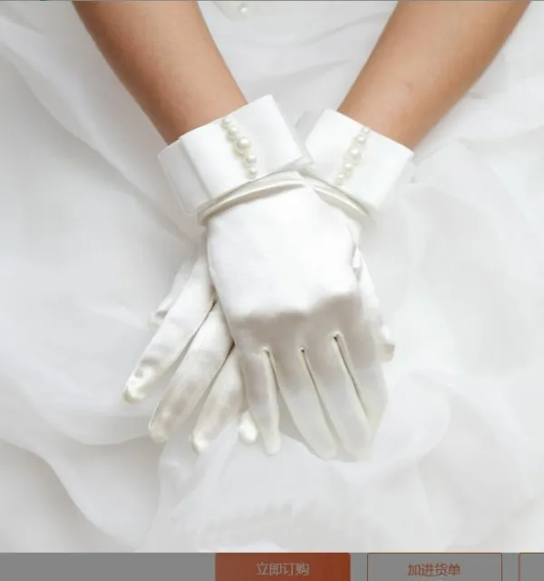 Brauthandschuhe Braut Spitze Handschuhe Hochzeit Party ivory oder weiß HS14