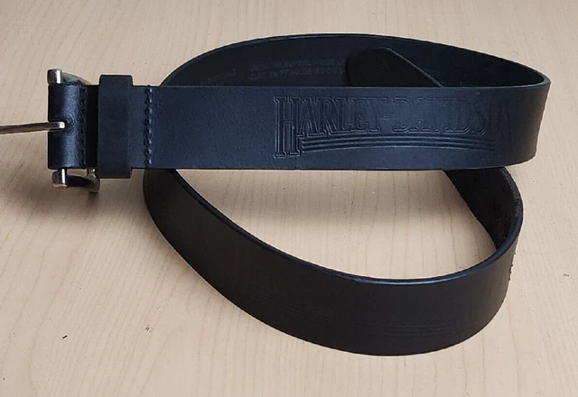 Harley Davidson Men's Shop Caller Belt 34 Black Leather 1.5" Wide