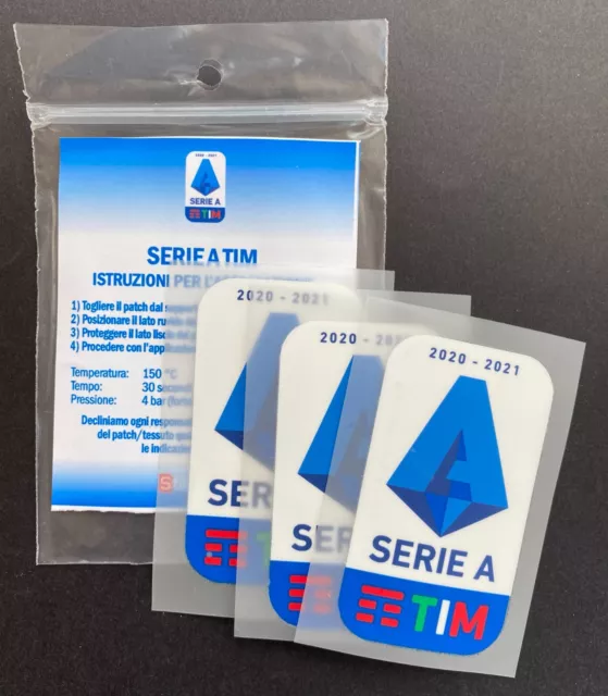 3 X TOPPA UFFICIALE LEGA CALCIO SERIE A TIM 2020-2021 OFFICIAL PATCH Stilscreen