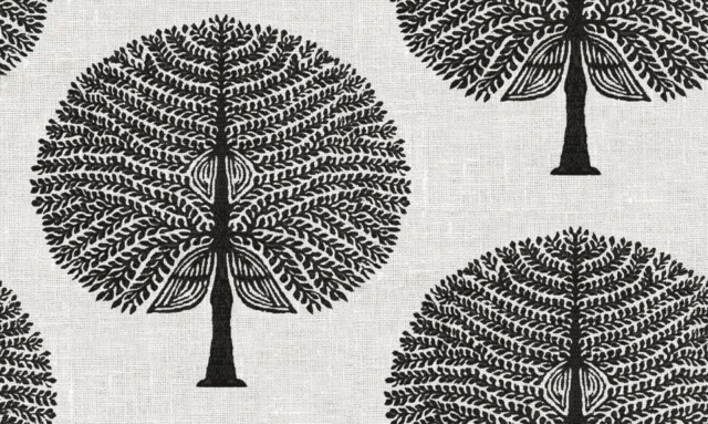 Noir Mûrier Arbre Tissu Coton Naturel Décor Maison Matériel Rideaux 140cm Large