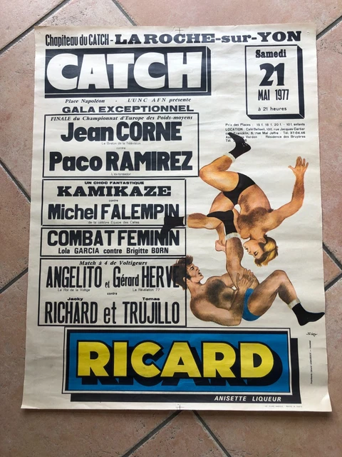 CATCH - Affiche originale du 21 mai 1977 49,4 cm X 85 cm -  illustrateur SIRY