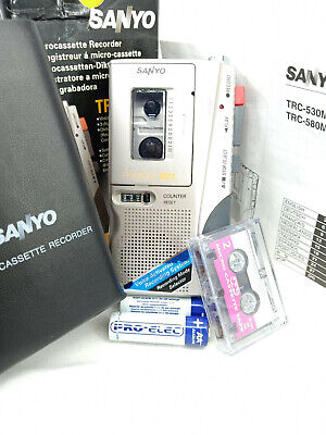 Sanyo TRC-525M Talk Book MicroCassette Voice Recorder Dictaphone Dictation Black 