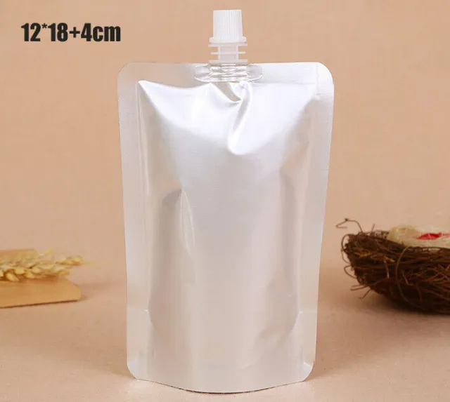 Mylar Foil Spout Bags Stand Up Pouches Doypack Packaging Pure Aluminum Beverage