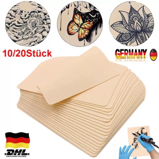 20Stück Tattoo Übungshaut blanko Set Übungshäute Kunsthaut Ohne Motiv 20 x 15 cm