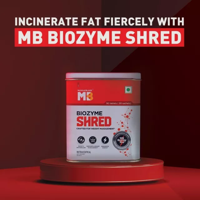 Biozyme Shred, 90 comprimidos, con termogénico, metabolismo,... 2