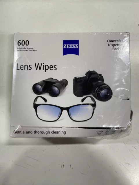 ZEISS Lens Wipes 600 Pre-Moistened Eyeglass Cleaning, Camera, Binoculars, etc