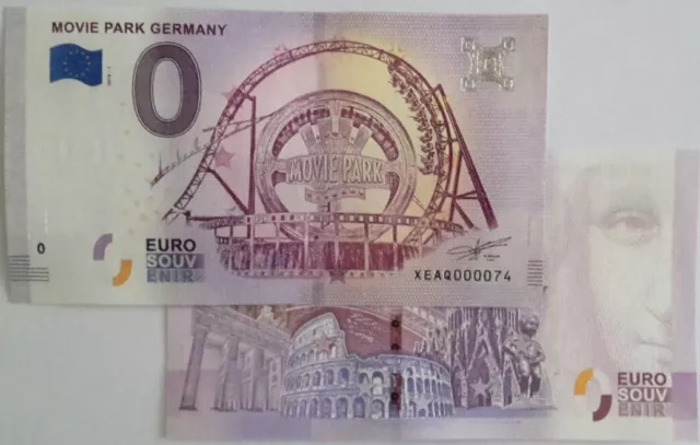 Movie Park Germany 2018-1 Null Euro Souvenirschein| € 0 Euro Schein Billet