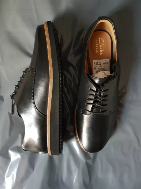CLARKS GLICK DARBY Womens Black Leather Casual Lightweight Shoes
