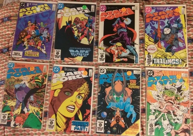 ATARI FORCE LOT OF 8 #'s 1 , 5 , 6 , 8 , 9 , 12 , 16 & 17  ESTATE SALE